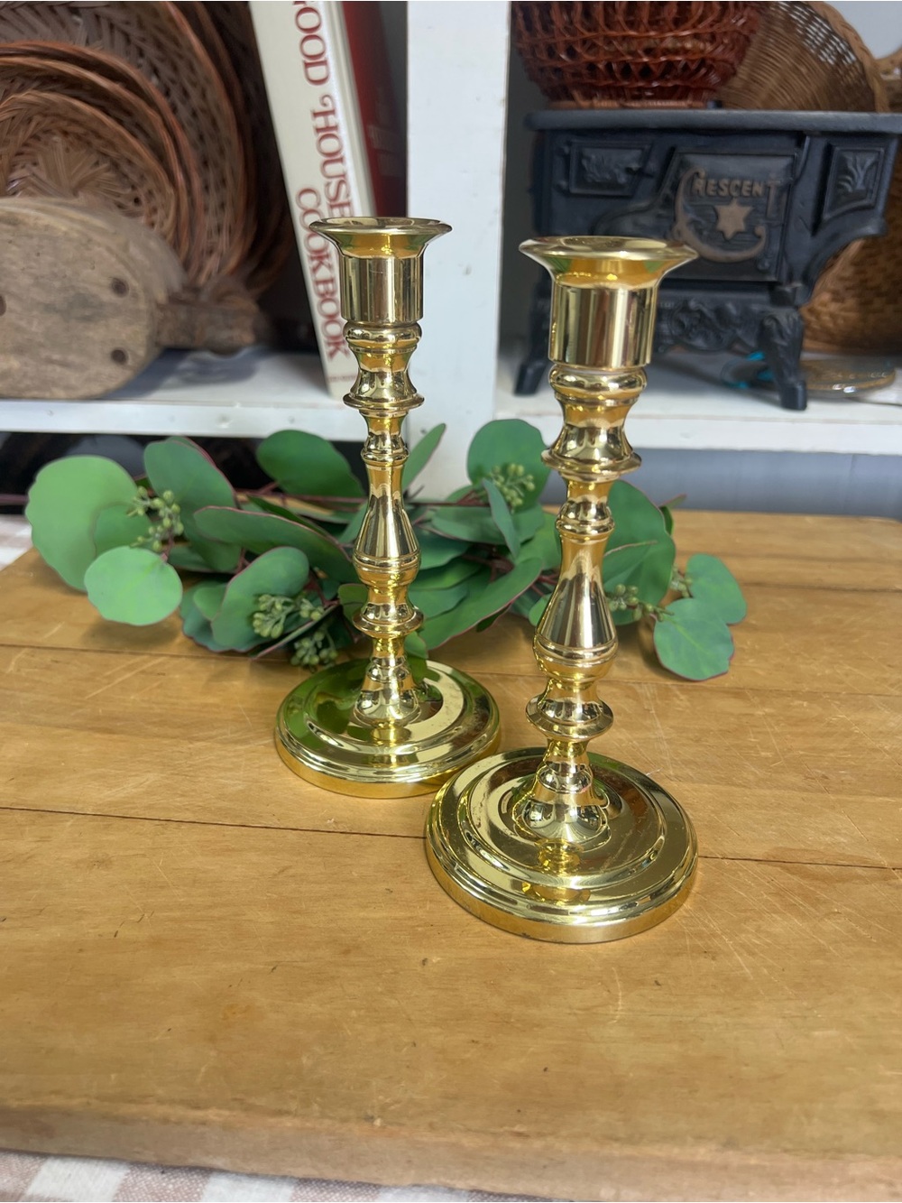 Brass candlestick holder decor